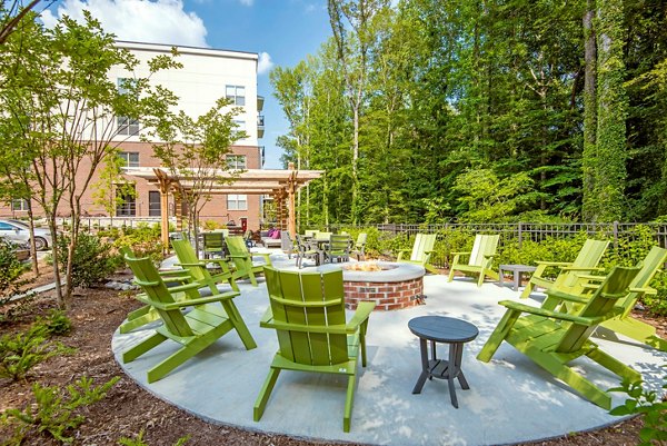 fire pit at Jones Grant Luxury Apartments