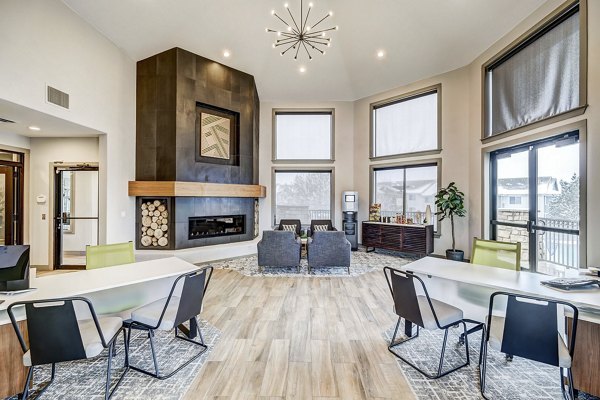 Clubhouse with modern design elements at Champions Apartments, a luxury property by Greystar