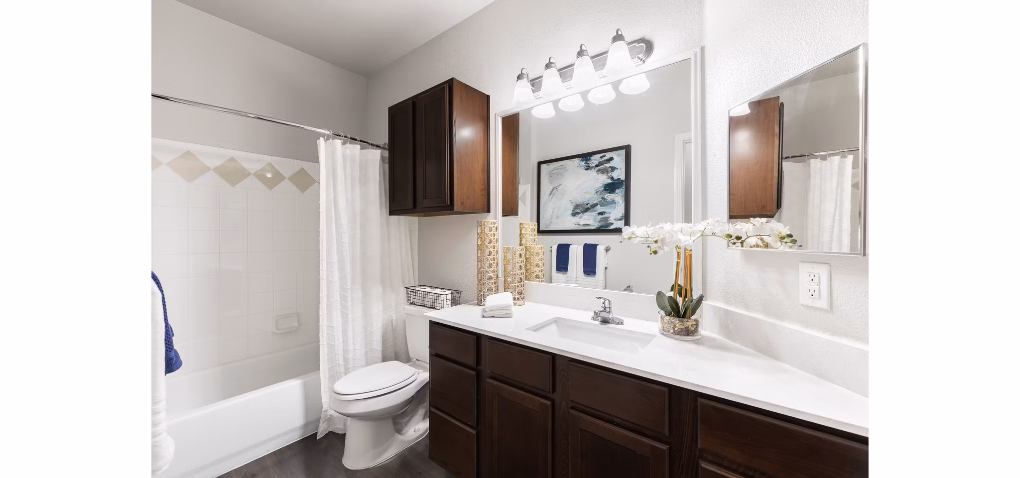 Spacious bathroom with modern fixtures at Villages at Turtle Rock Apartments