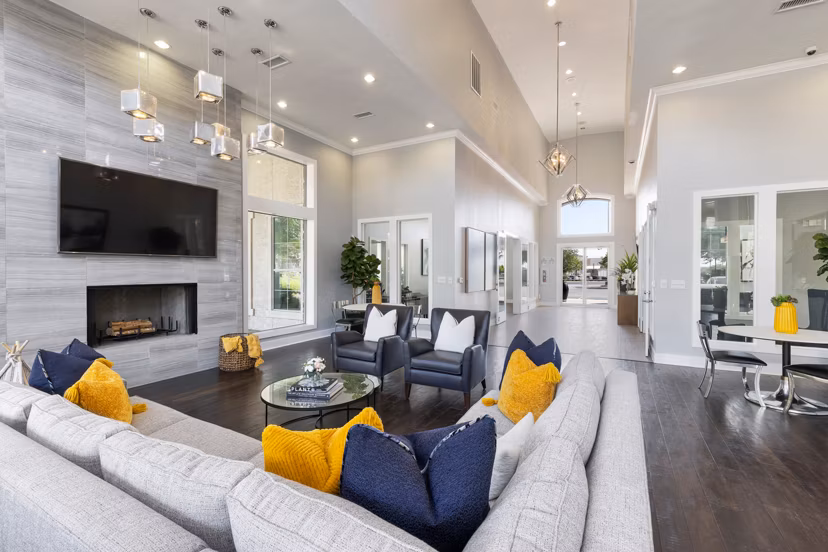 Clubhouse featuring modern design and communal spaces at Villages at Turtle Rock Apartments