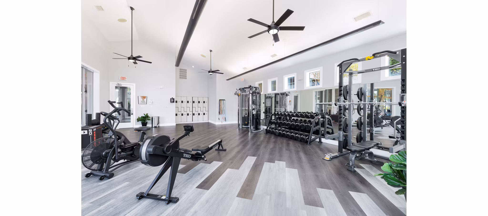 State-of-the-art fitness center with modern equipment at Villages at Turtle Rock Apartments
