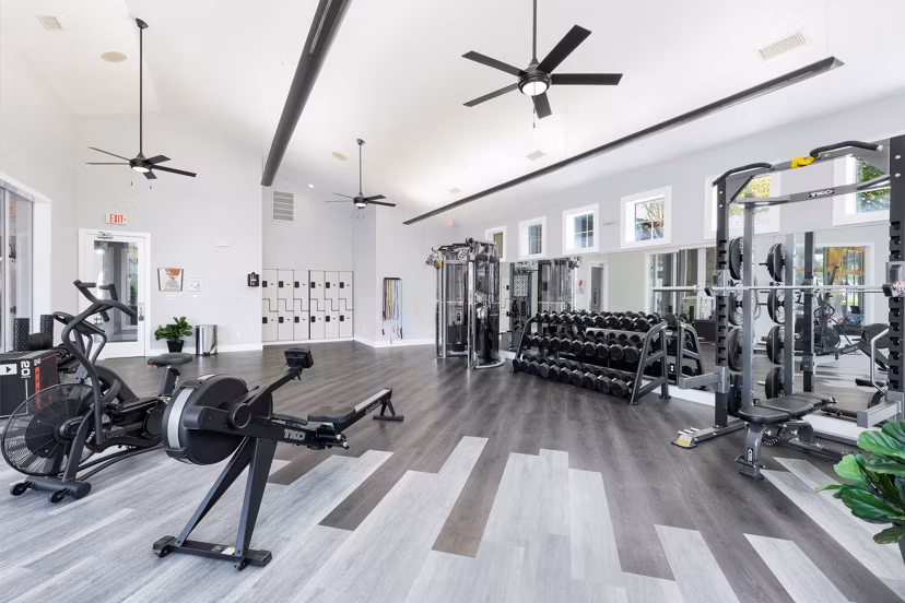 State-of-the-art fitness center with modern equipment at Villages at Turtle Rock Apartments