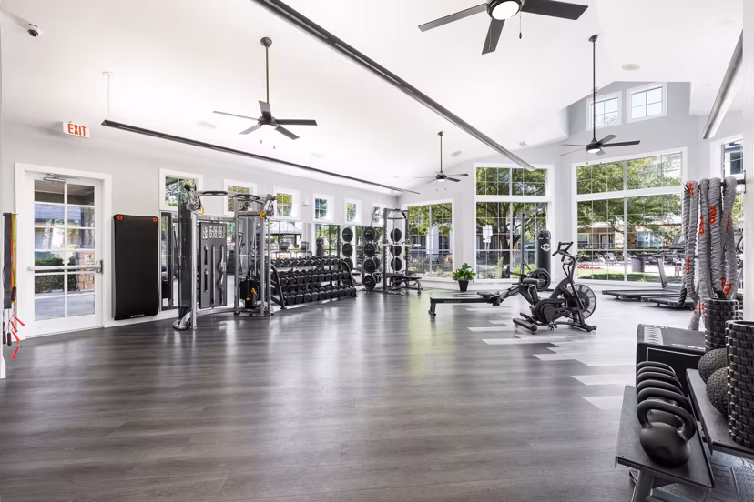 State-of-the-art fitness center at Villages at Turtle Rock Apartments, featuring latest gym equipment for residents' active lifestyle