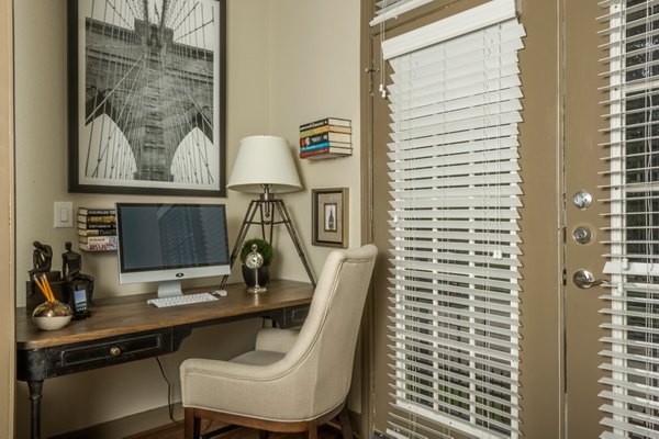 Modern living room with stylish furnishings at Deerwood Apartments
