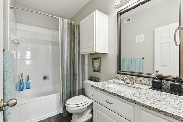 Bathroom featuring modern fixtures at Towns of Chapel Hill Apartments