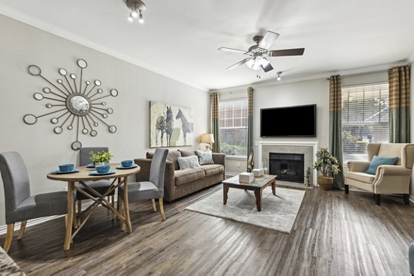 Elegant clubhouse at Towns of Chapel Hill Apartments featuring modern design elements and cozy seating areas