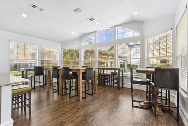 Dining room with elegant furnishings at Towns of Chapel Hill Apartments