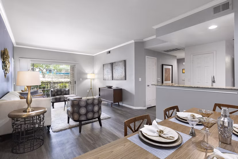 living room at The Village at Gracy Farms Apartments