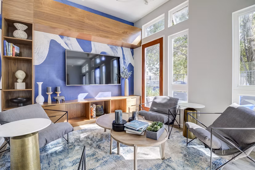 Elegant clubhouse with modern amenities at Hillside Village Apartments