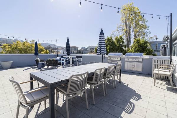 rooftop deck at Hillside Village Apartments