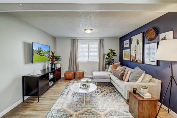 living room at The Hewing Apartments