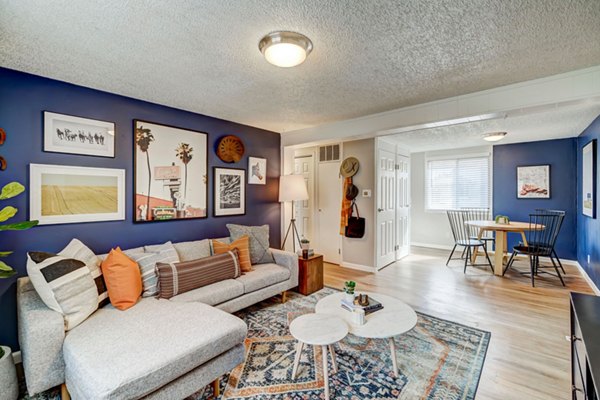 living room at The Hewing Apartments