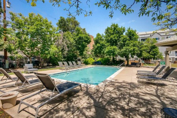 Scenic rooftop pool at The View on 26th Apartments offering expansive views and modern luxury amenities