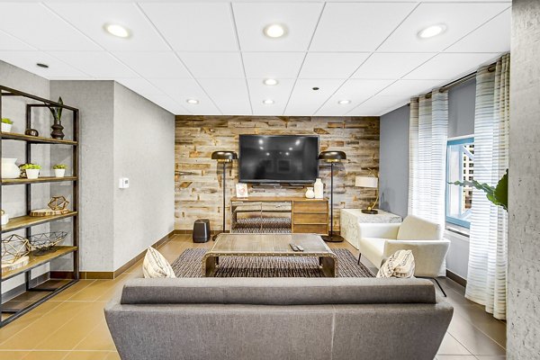 clubhouse/lobby at One Superior Place Apartments