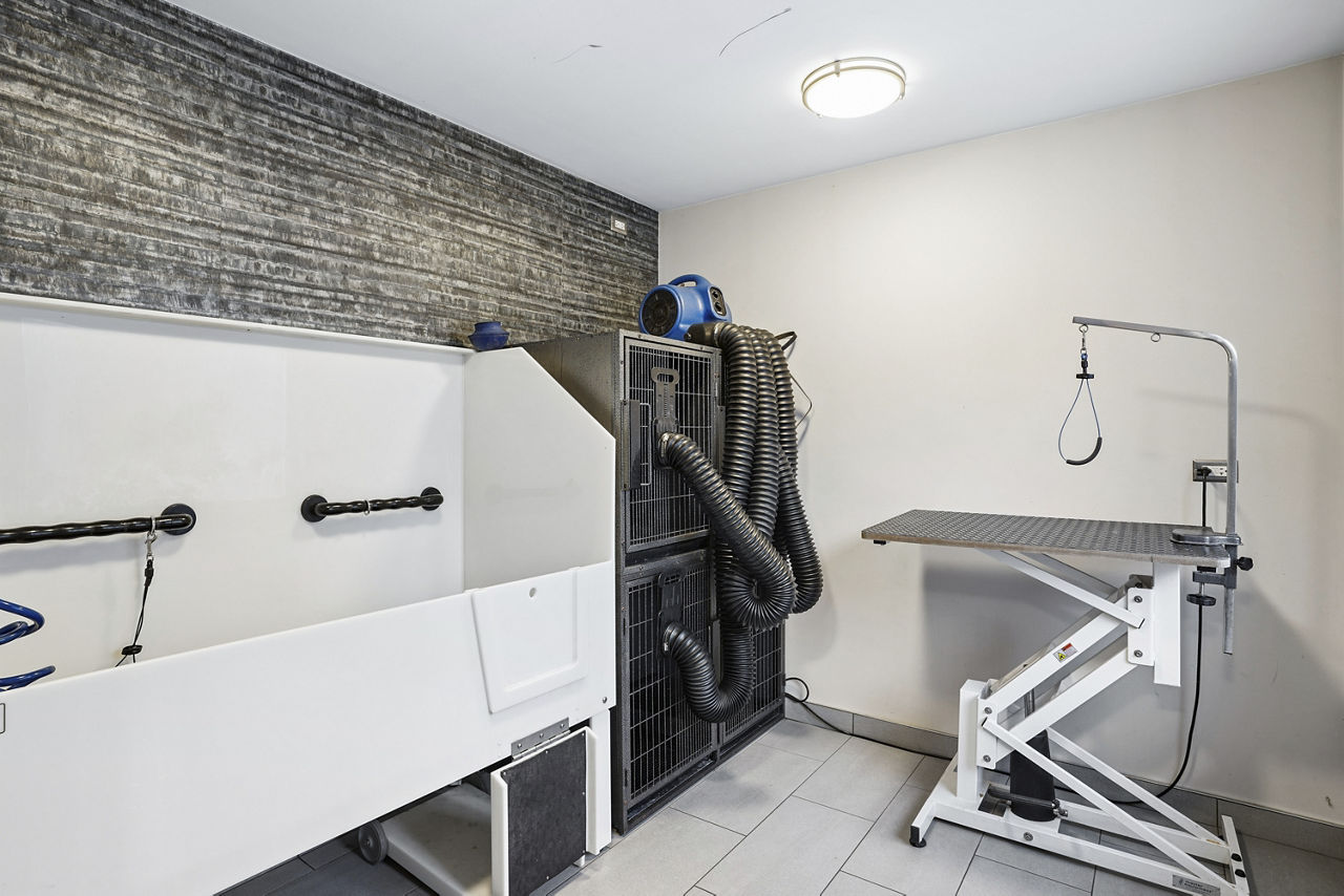 Pet wash at One Superior Place Apartments