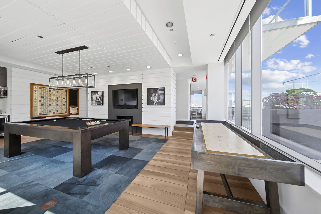 Game room at 1225 Old Town Apartments