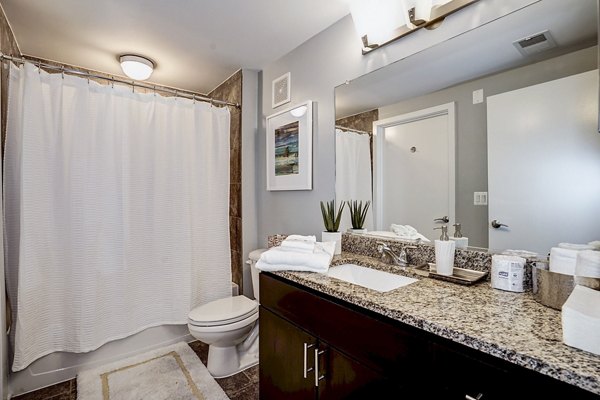 Modern bathroom featuring elegant fixtures at Del Ray Central Apartments