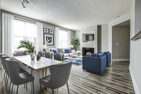 Elegant dining room with modern decor at Massachusetts Court Apartments