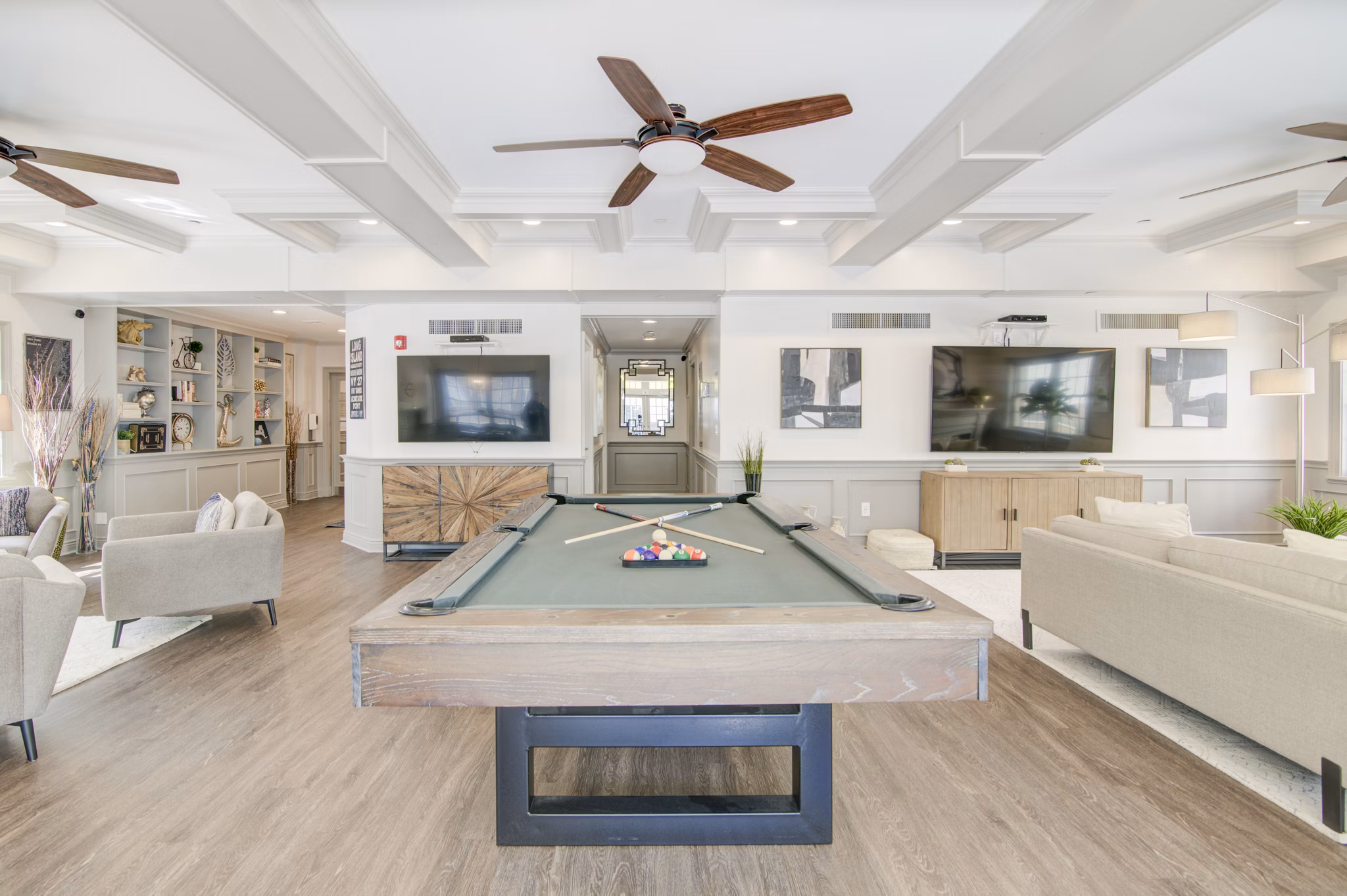 Clubhouse at The Hawthorne Apartments: Stylish lounge areas and modern amenities in Greystar's luxury community