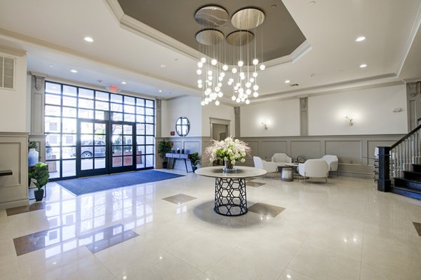 Elegant clubhouse with contemporary decor at The Hawthorne Apartments