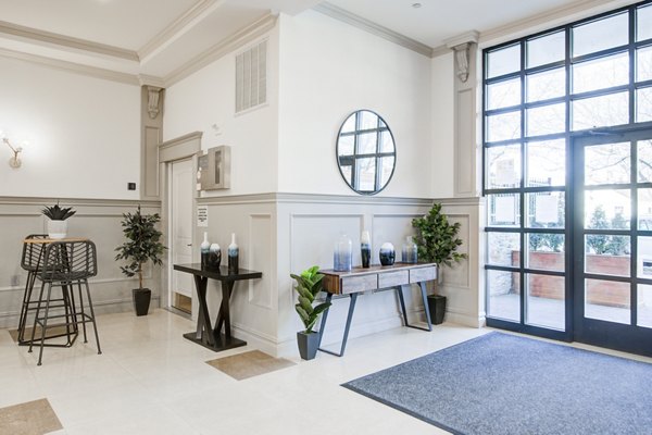 Chic clubhouse with modern decor at The Hawthorne Apartments