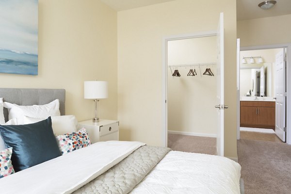 bedroom at The Prescott at Concord Apartments