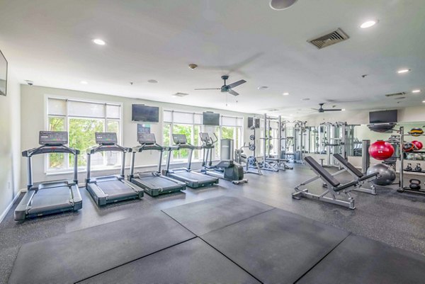 Modern fitness center with state-of-the-art equipment at 1000 Jefferson Street Apartments