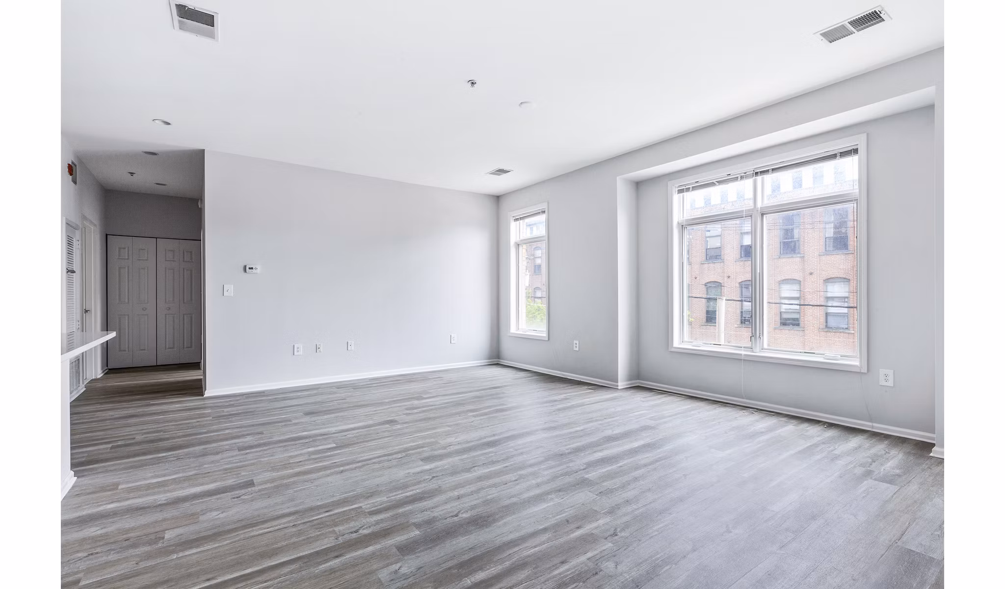 Modern living room with stylish decor at 1000 Jefferson Street Apartments