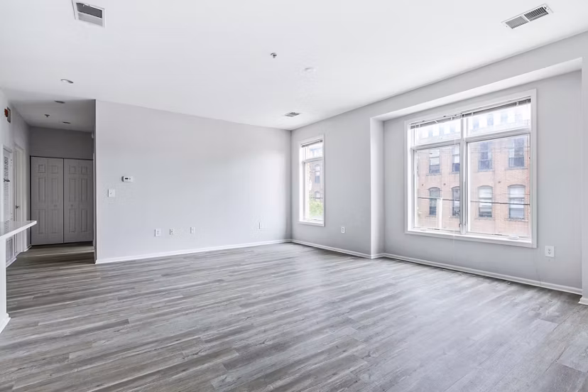 Modern living room with stylish decor at 1000 Jefferson Street Apartments