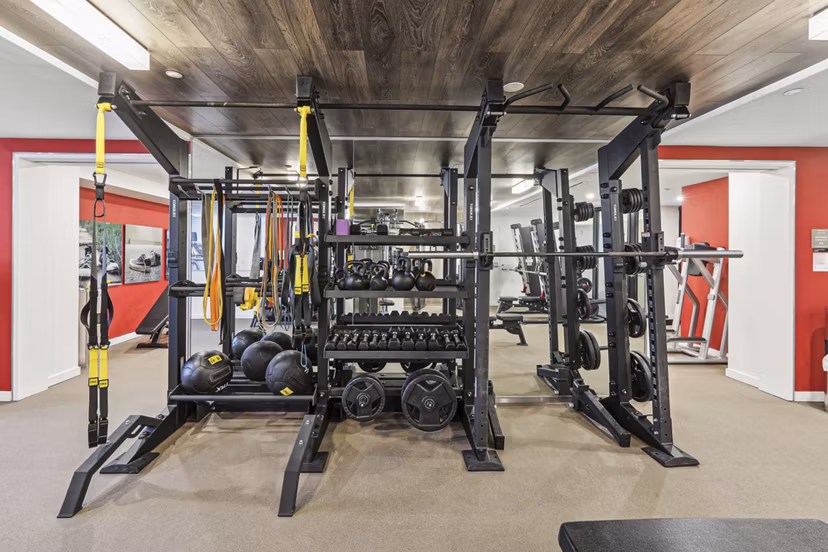 fitness center at Louis at 14th Apartments 