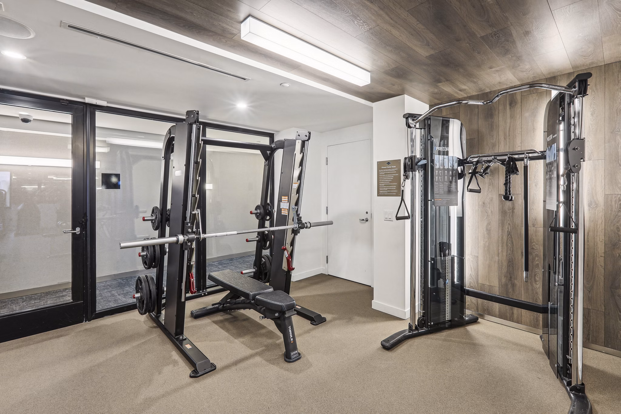 fitness center at Louis at 14th Apartments 