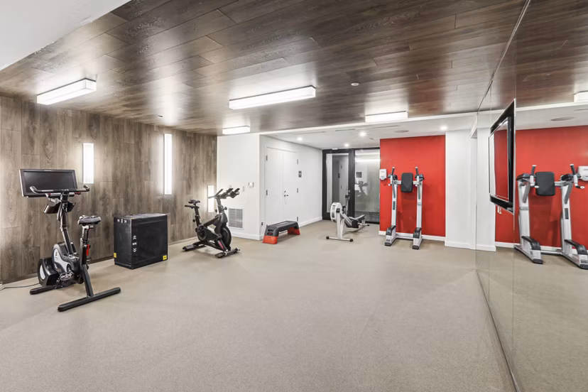 fitness center at Louis at 14th Apartments 