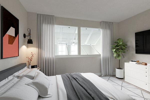 living room at Upstairs at Bethesda Row Apartments