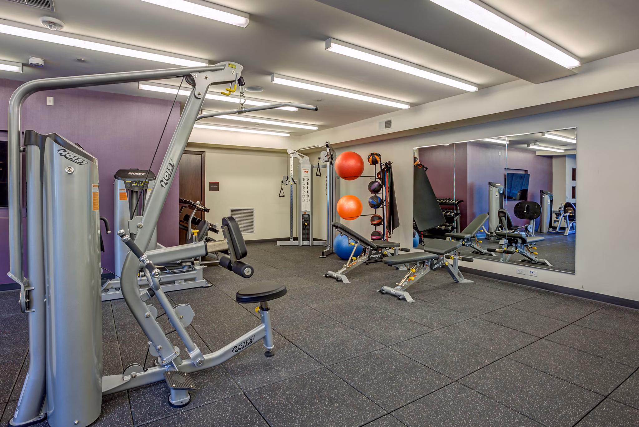 State-of-the-art fitness center with modern equipment at PerSei at Pike & Rose Apartments