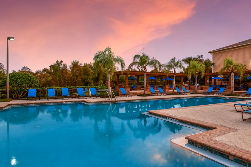 Resort-style pool at Town Center at Lakeside Village Apartments offering relaxation and leisure