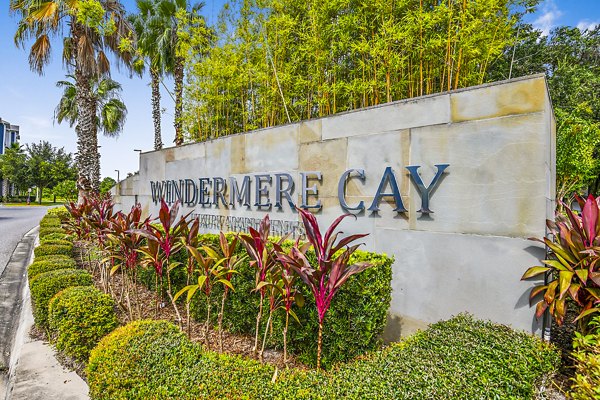 Windermere Cay Apartments: Entrance signage for luxury living in serene community