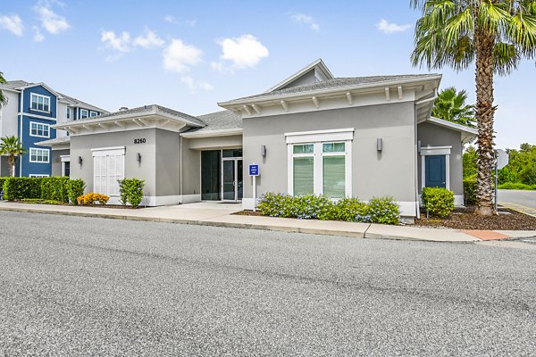 Clubhouse with modern furnishings and social spaces at Windermere Cay Apartments, a luxury Greystar community