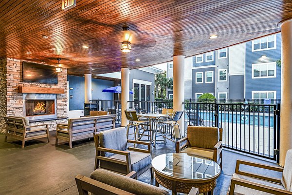 fire pit/patio at Windermere Cay Apartments