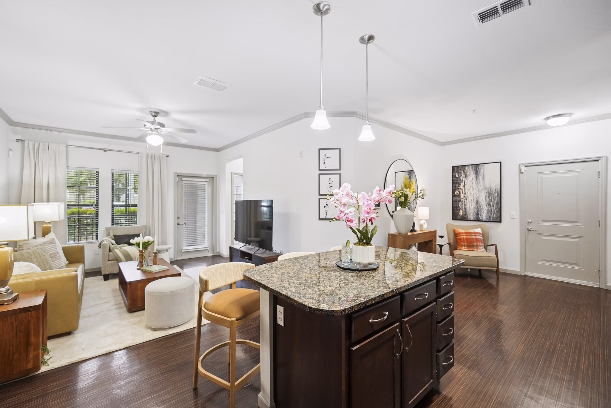 living room at Sanctuary at Eagle Creek Apartments 
