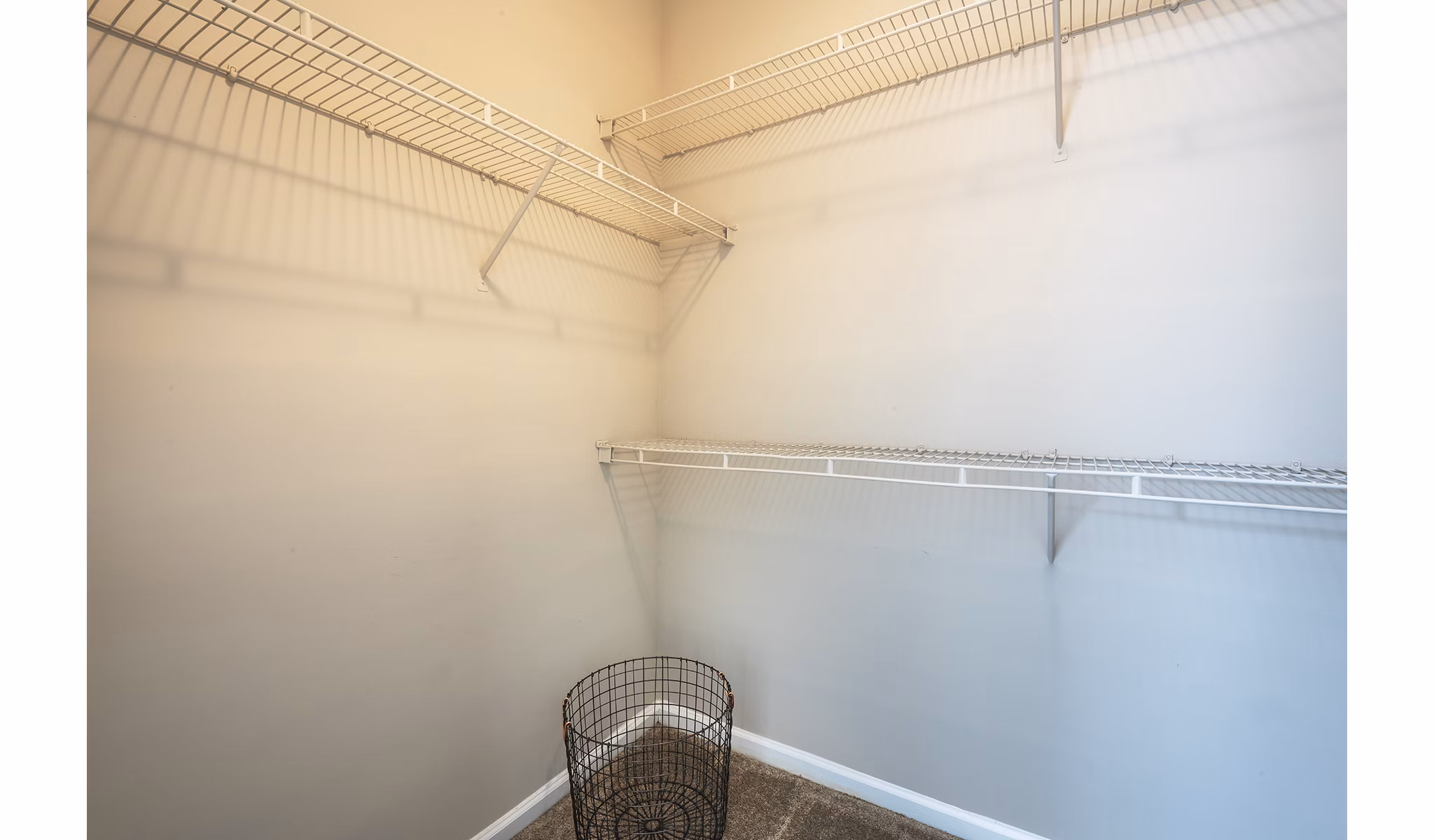 Spacious bedroom closet with ample shelving at Wakefield Glen Apartments