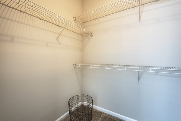 Spacious bedroom closet with ample shelving at Wakefield Glen Apartments