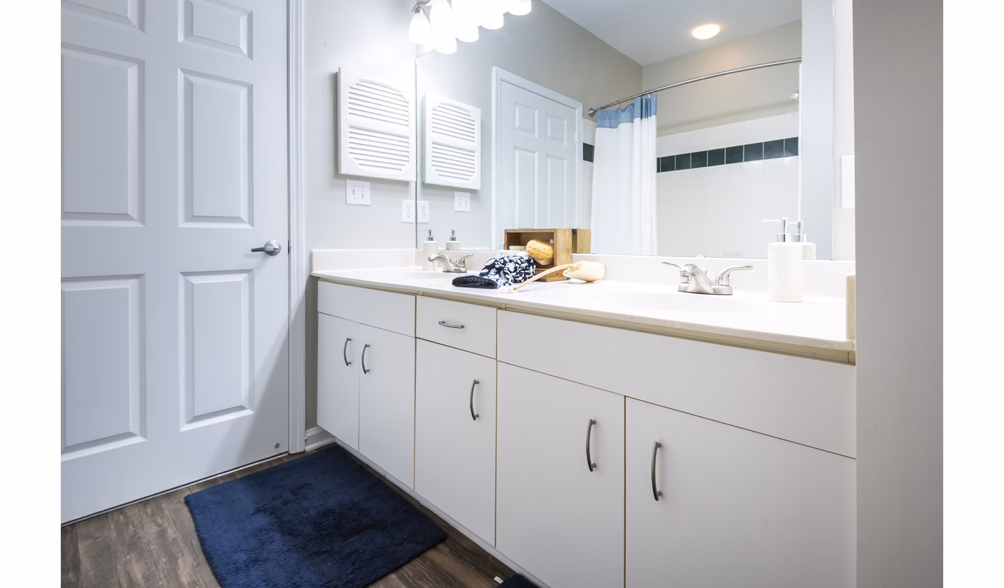 Bathroom featuring modern fixtures and stylish tile at Wakefield Glen Apartments, a luxury living community