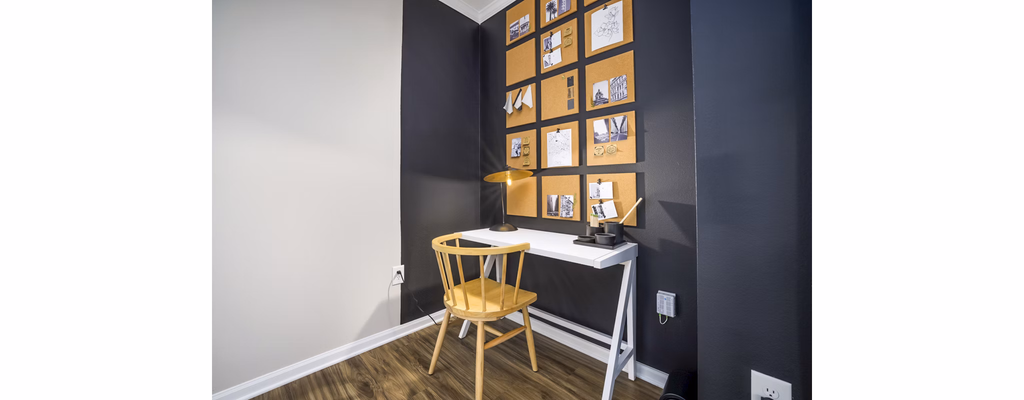 Home office with ergonomic chair and desk, Tradition at Stonewater Apartments