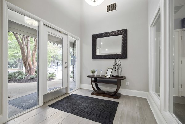 Stylish clubhouse with modern seating at Sailboat Bay Apartments