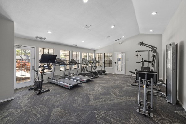 Modern fitness center featuring state-of-the-art equipment at Duraleigh Woods Apartments
