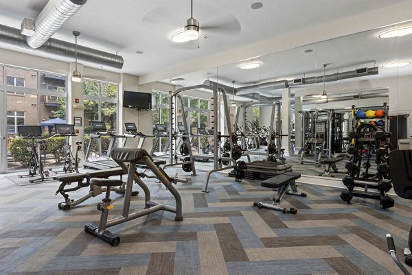 fitness center at Elizabeth Square Apartments