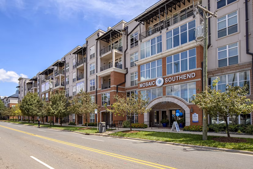 building at Mosaic South End Apartments