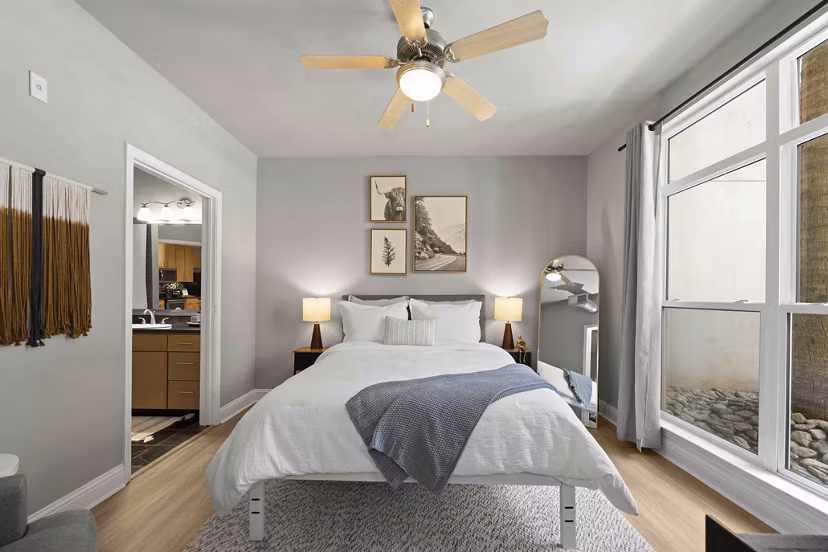 bedroom at Mosaic South End Apartments