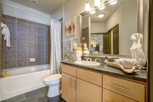 bathroom at Mosaic South End Apartments