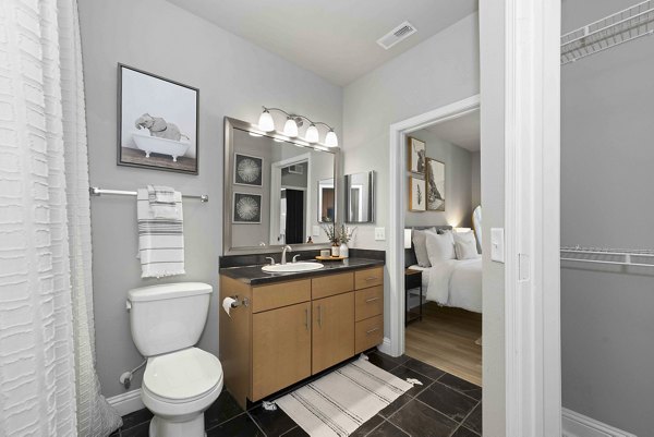 bathroom at Mosaic South End Apartments
